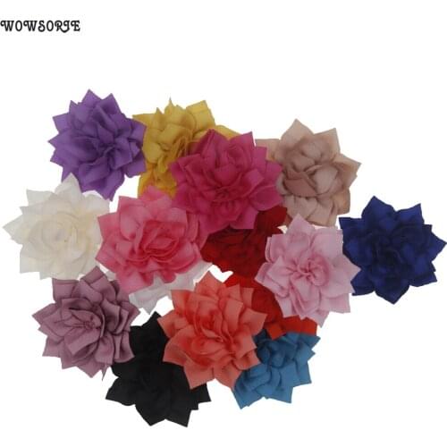 10pcs Boutique Sharp angled 7cm Lotus flowers Hair Accessories Boutique Wedding decoration diy Flower accessory No Hairclips