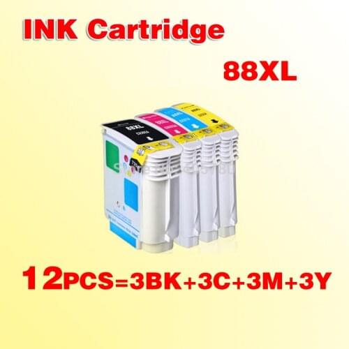 12pcs 88 INK Cartridge 88XL Officejet K8600/K8600dn/L7580/L7590 /Pro K550/K5400dn