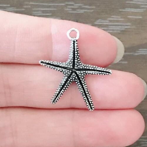 20PCS Bohemian Ocean Big Starfish Charm Zinc Alloy Starfish Pendant Charm for Bracelet Necklace Earrings Jewelry Making