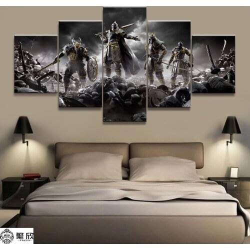 5 Panel For Honor Game Canvas Swordsman Printed Painting Living Room Wall Game Decor Picture Artworks Poster Canvas Wholesale