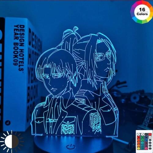 Attack on Titan Acrylic 3d Lamp Hange Zoe for Home Room Decor Light Child Gift Hange Zoe LED Night Light Anime
