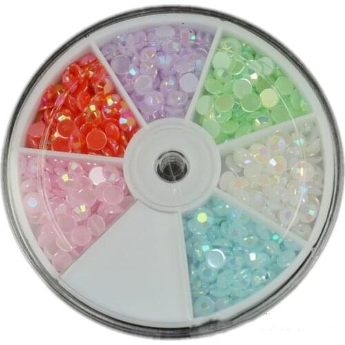 Nail Art Acrylic Rhinestones 2MM-5MM A Box of 6 Color Japanese Jelly Color DIY Nail Art Phone Case Clothing Decoration