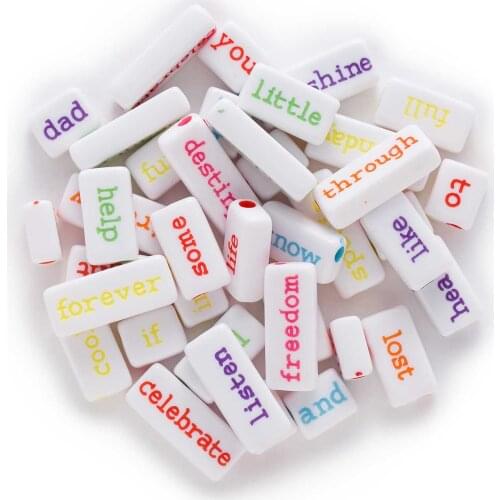 30 Piece Mixed Alphabets Letters Shaped Acrylic Spacer Beads For Jewelry Making Women Children DIY Bracelet Necklace 12-24mm