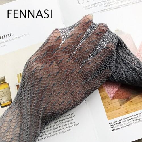 FENNASI Sexy Women Black Pantyhose Nylon Flexible Hollow Out Fishnet Tights Seamless Breathable Japanese Jacquard Tights