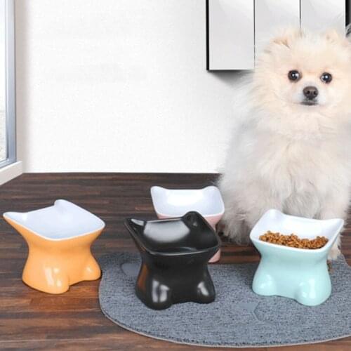 Pet Ceramic Bowl Cute Cartoon Drinker Feeder Dog Cat Feeding Dispenser Puppy Kitten Drink Water Container Premium Quality New