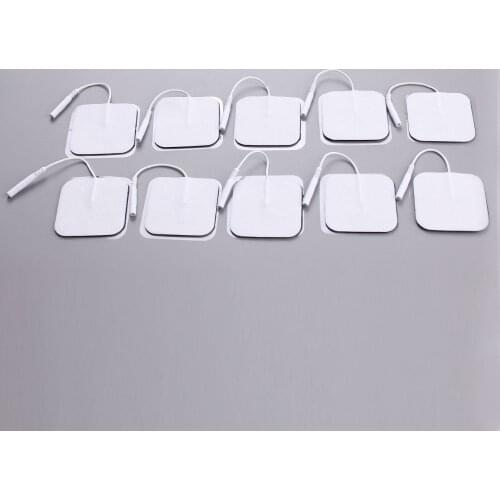 DHL Freeshipping 500pcs/lot Tens Machine Electrode Pads with cable for full body massager pulse therapy machine pad 4*4cm