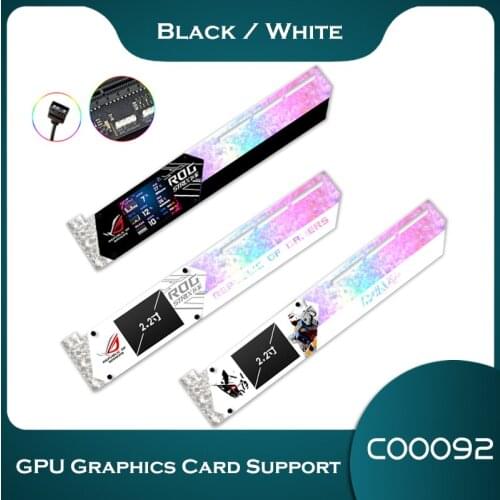 RGB VGA Bracket With Temperature Detection,ROG GPU Holder Royal Halberd Faith Lamp Decorate For DIY Water Cooling Chassis,5V/12V