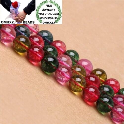 OMHXZJ Wholesale ZB297 6 8 10 12mm DIY Bracelet Necklace Jewelry Accessories Components Natural Stone Popcorn Quartz Round Beads