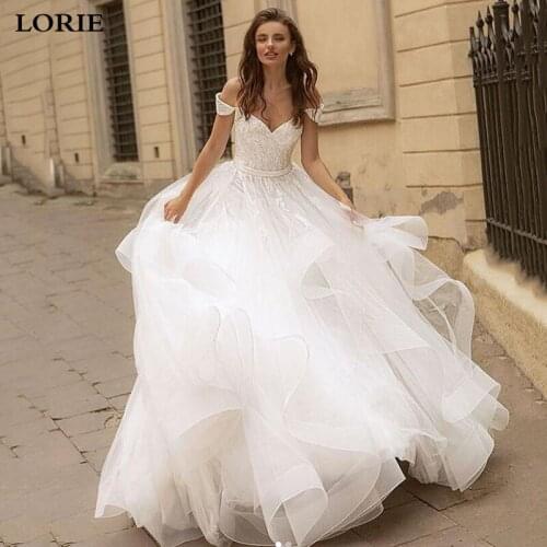 LORIE Lace Off The Shoulder Lace Wedding Dress Ball Gowns Sweetheart Garden Country 2021Boho Bridal Gowns Custom Made