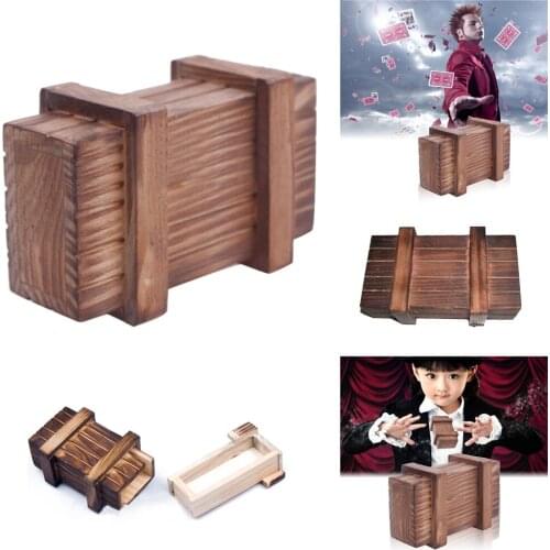 Magic Compartment Magic Wooden Puzzle Box With Secret Drawer Vintage Secret Trick Baby Brain Teaser Educational Toy for Kids Fun
