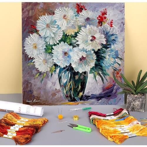 Oil Painting Style Fog Love Pre-Printed 11CT Cross-Stitch Set DIY Embroidery DMC Threads Painting Knitting Handiwork Package