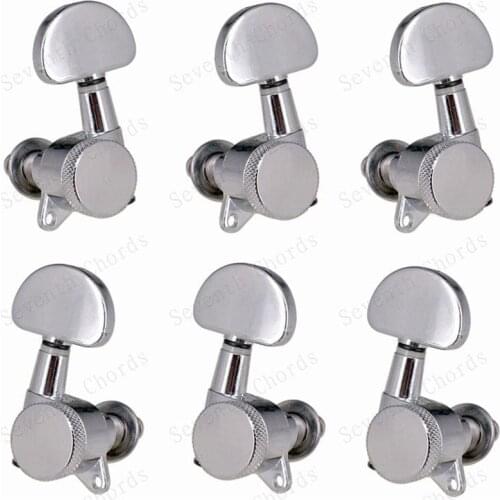 A Set Big Semicircle Handle Chrome Locked String Tuning Peg Tuner Machine Head for Acoustic Electric Guitar accessories parts