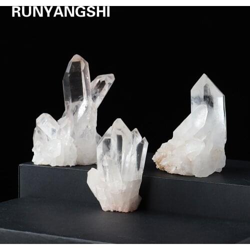 Natural White Quartz Crystal Cluster Clear Quartz Mineral Specimen Healing Stone Crystal Point Specimen Home Decoration
