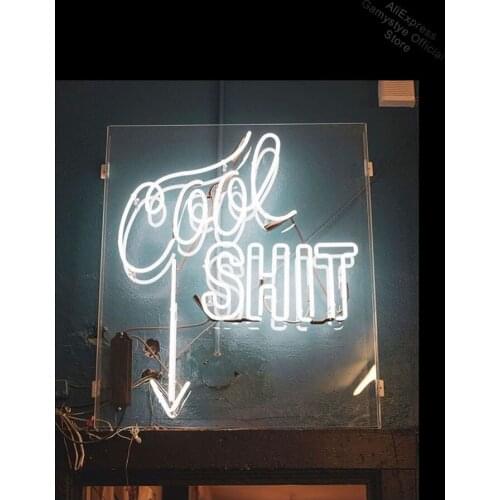 Neon bulbs sign cool shi arrow handcraft bar sign real glass tube Home Neon Light Sign Advertisement Sign Lighting Pet Shop Sign