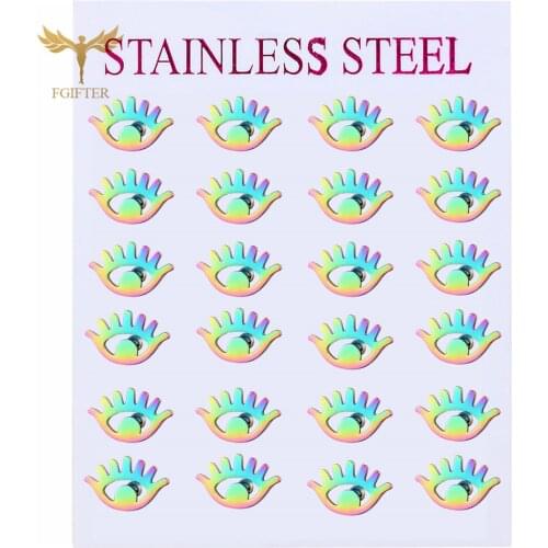2021 New Luxurious Colorful Evil Eye Stud Earrings For Women Lucky Stainless Steel Earrings Party Earring Jewelry