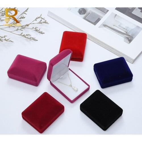 Wholesale 10pcs Pendant Necklace Chain Storage Package Gift Box Soft Black/Red/Velvet Casket Long Earrings Jewelry Organizer Box