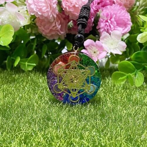 Orgonite Pendant Sri Yantra Necklace Sacred Geometry Chakra Energy Necklace Meditation Jewelry