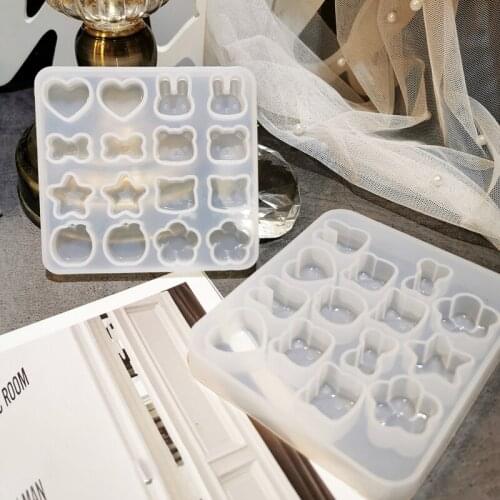 Rabbit Bowknot Pendants Silicone Molds Bear Cat Stars DIY Fondant Epoxy Resin Mould For Crafts Key Chain Jewelry Making Tools