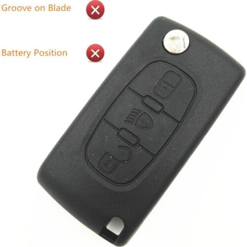Light Button no Groove on Blade no Battery Position Replacement Blank Key For Peugeot 307 407 207 Key Shell Remote Case Cover