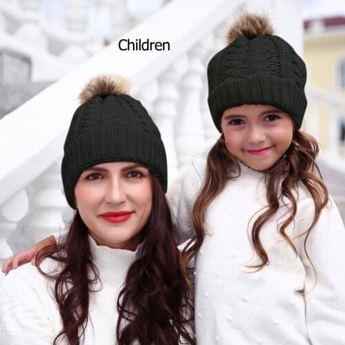 Baby Crochet Warm Winter Knit Beanie Bobble Caps Acrylic Fiber Newborn Child Hat Meticulous Weaving Good Warmth Retention