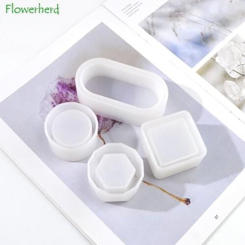Hexagonal Round Square Flowerpot Clay Molds Concrete Cement Silicone Mould DIY Resin Molds Succulent Plant Aroma Plaster Mold
