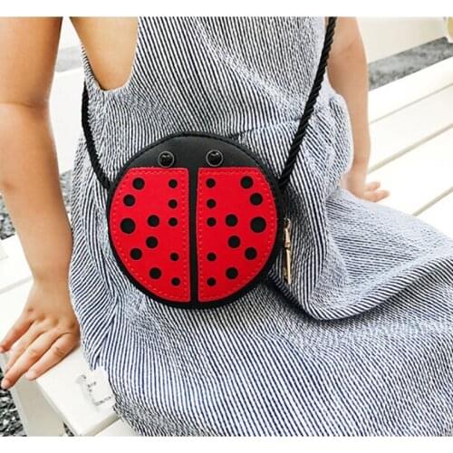 Cartoon Little Baby Girls Boys Messenger Bags Ladybug Mini Shoulder Bag Crossbody Kids Children PU Leather Purse Pouch Handbags