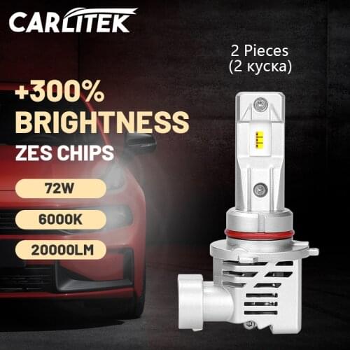 Carlitek H4 LED Headlight H7 H11 H8 H9 9005 9006 HB3 HB4 High Beam Low Beam Car Bulbs 20000LM 6000K ZES Chips Fanless Plug&Play