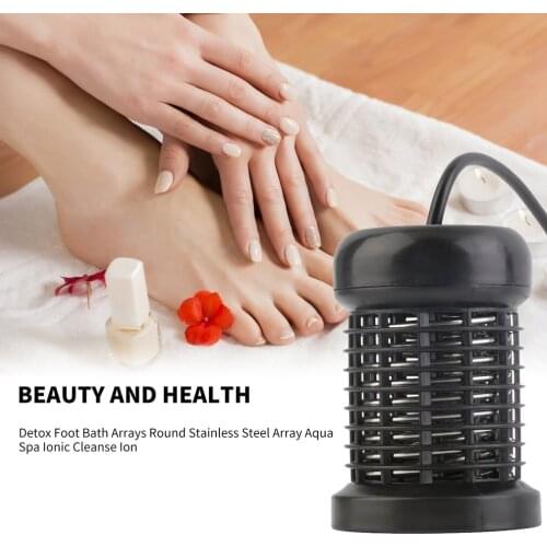 Foot Care Bath Arrays Round Stainless Steel Aqua Foot Spa Massage Relief Tool Ionic Cleanse Ion Remove Pain Skin Care Products