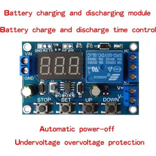 DC 6-40V Battery Charger Discharger Board Undervoltage Overvoltage Protection Board Module Precision Auto Off Module Discharger