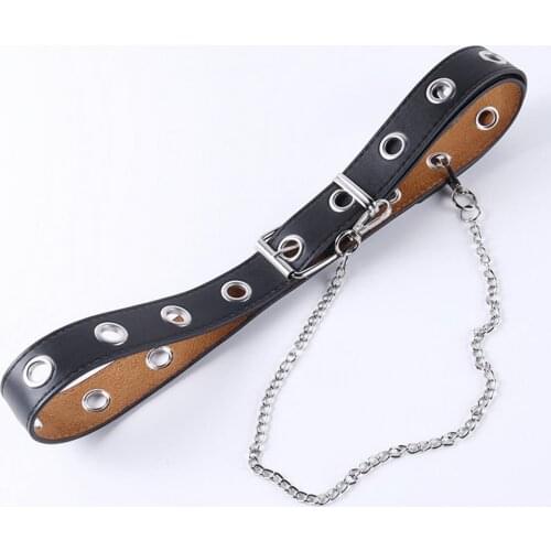 Women Fashion Faux Leather Waistband Punk Style Metal Buckle Belt Accessories Girls Solid Waistband Eyelet Grommet Waist Belt