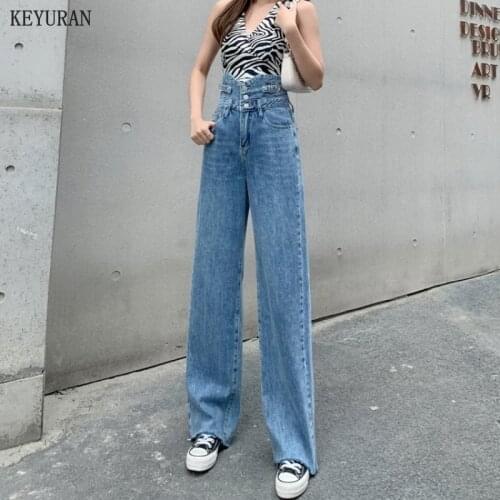 Woman Jeans Fashion Straight Leg Boyfriend Pants High Waist Casual Baggy Jean 2021 New Female Clothing Loose Denim Mom Trouser