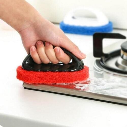 1PC Strong Decontamination Handle Cleaning Brush Magic Tiles Brush Kitchen Supplies Wash Pot Sink Clean Sponge Rub Cleaning Tool