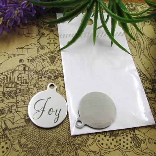 20pcs--"Joy"stainless steel charms 5 styles for choosing DIY Charms for necklace bracelets