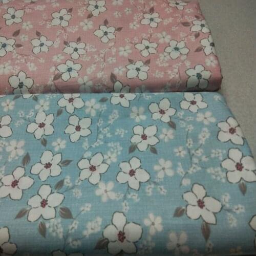 160cm Width Pink Blue Blooming White Sakura Flower Printed 100% Cotton Fabric 50x160cm Floral Fabric Patchwork baby Home Decor