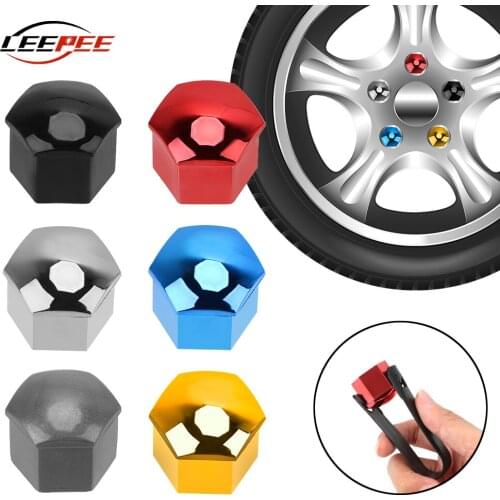 21mm 20pcs Car Tire Wheel Nut Caps Bolt Covers Hub Screw Protector Anti Rust Chrome Glossy Auto Accessories Exterior Decoration