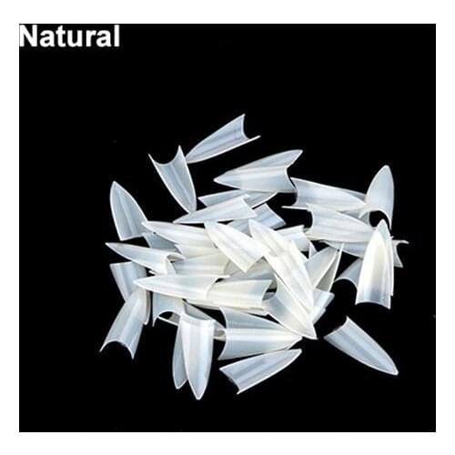 500 Pcs Sharp Acrylic Faux Nail Tips Nail Art Paint Practice Polish Display Palette