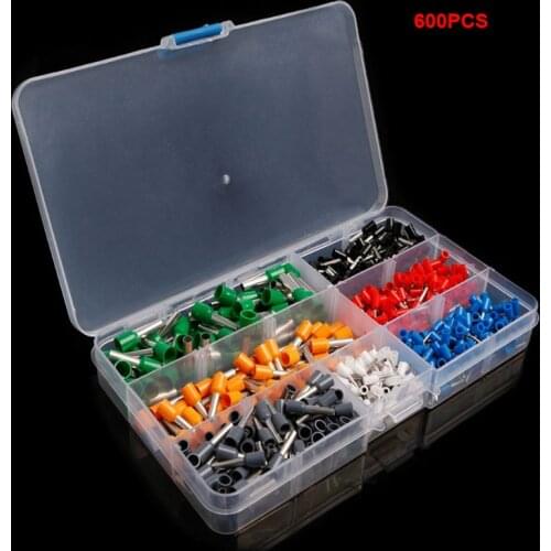 600pcs/Pack Insulated Ferrules Terminal Block Cord End Wire Connector Electrical Crimp Terminator 0.5mm-6mm