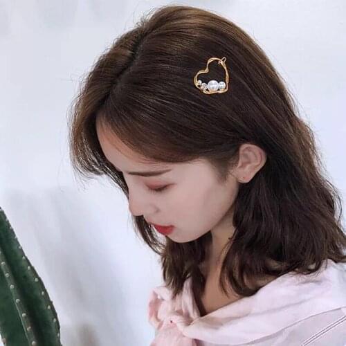 Hair Accessories For Women Pearl Heart Hair Pins Circle Star Hair Clip Girl Christmas Gift Bridal Hair Jewelry Crystal