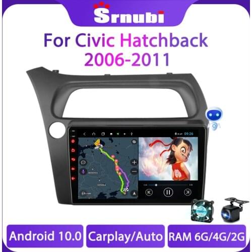 Srnubi Android 10 Car Radio For Honda Civic Hatchback 2006-2011 Multimedia Video Player Navigation GPS 2Din Stereo DVD Head Unit
