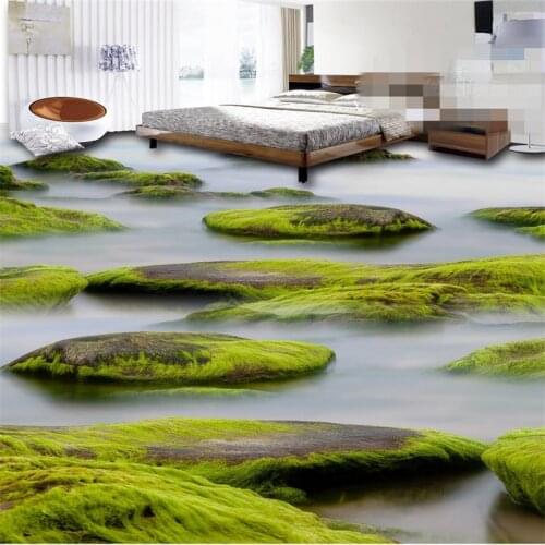 Beibehang custom beauty river stone moss bathroom wallpaper 3D dimensional home decoration painting papel de parede 3d flooring