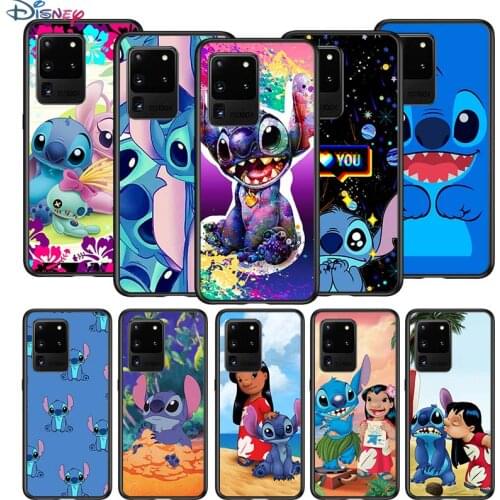 Stitch cartoon cute for Samsung S20 FE Ultra Plus A91 A81 A71 A51 A41 A31 A21S A72 A52 A42 A02S Soft Black Phone Case