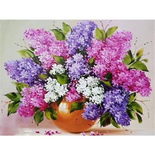 Flower Pre-Printed 11CT Cross-Stitch Kit Embroidery DMC Threads Needlework Handicraft Sewing Hobby Counted Gift Decor