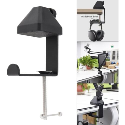 Aluminum Alloy Bracket Clamp Clip Headphone Earphone Bracket Base Hook Desktop Clip Accessories for Live Microphone Desk Lamps
