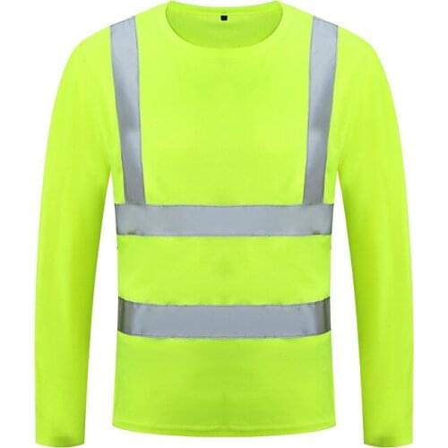 Men Summer Polyester High Visibility Safety Reflective Short Sleeve T-Shirt Top Tee Top Streetwear T-Shirts Men Clothing