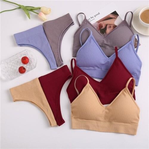 Push Up Bra Sets Women‘s Seamless Ladies Ultrathin Lingerie Backless Sexy Bikini Removable Pad Bralette Briefs Underwear