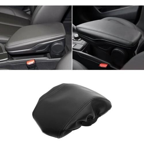 Only LHD Armrest Leather Cover For BMW X1 F48 2016 2017 2018 2019 Car Center Control Armrest Box Elastic Band Cover Trim