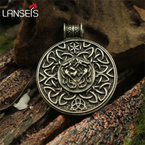 Lanseis 10pcs celti c animal pendant men necklace viking pendant jewelry