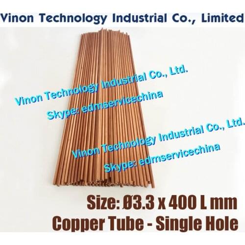 30PCS/LOT)Ø3.3x400Lmm Copper Tube Single Hole,Copper EDM Tubing Electrode Tube Diameter 3.3mm Length 400 for Electric Discharge