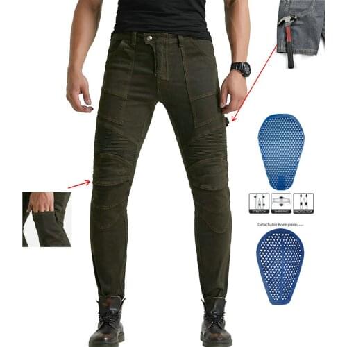 Motorcycle Pants Men Moto Jeans Riding Touring Motorbike Trousers Motocross Pants Moto Pants Silicone protective pad 2021 New