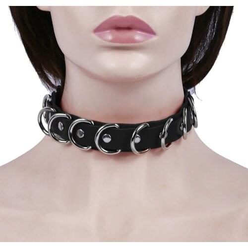 Clavicle Choker Necklace Fashion Rings Decor Gothic Punk Choker Punk Necklace Punk Collar Personality Cosplay Jewellery